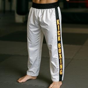FIGHT-FIT - Kick-Boxing Hosen / Satin / Kick-Boxing / Weiss / Medium