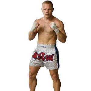 FIGHT-FIT - Muay Thai Shorts / Weiss / XL