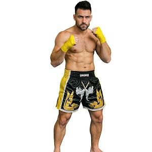 FIGHTERS - Thaibox Shorts / Elite Fighters / Schwarz-Gelb / XL